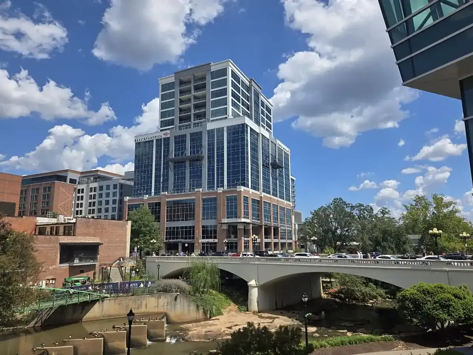 The Main Street bridge over the Reedy in downtown Greenville