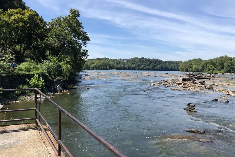 The Potomac River rapids called the Needles, seen from the ruins of the old armory canal