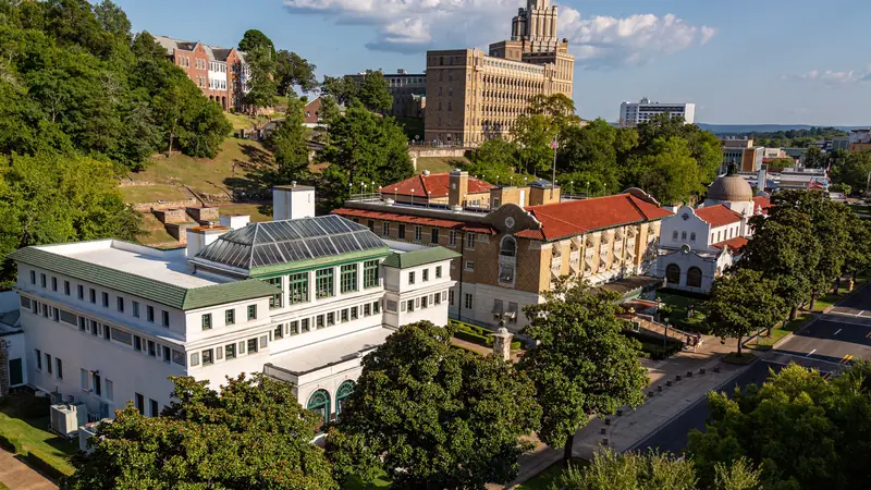 The historic bathhouses of Bathhouse Row in Hot Springs National Park