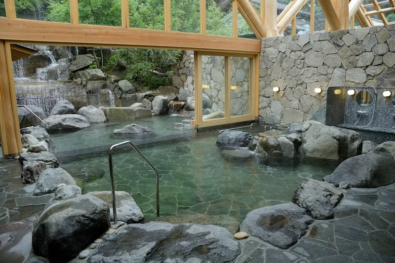 Inside Goshono-yu, a public bath in Kinosaki Onsen