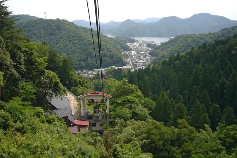 The view over Kinosaki town from the ropeway