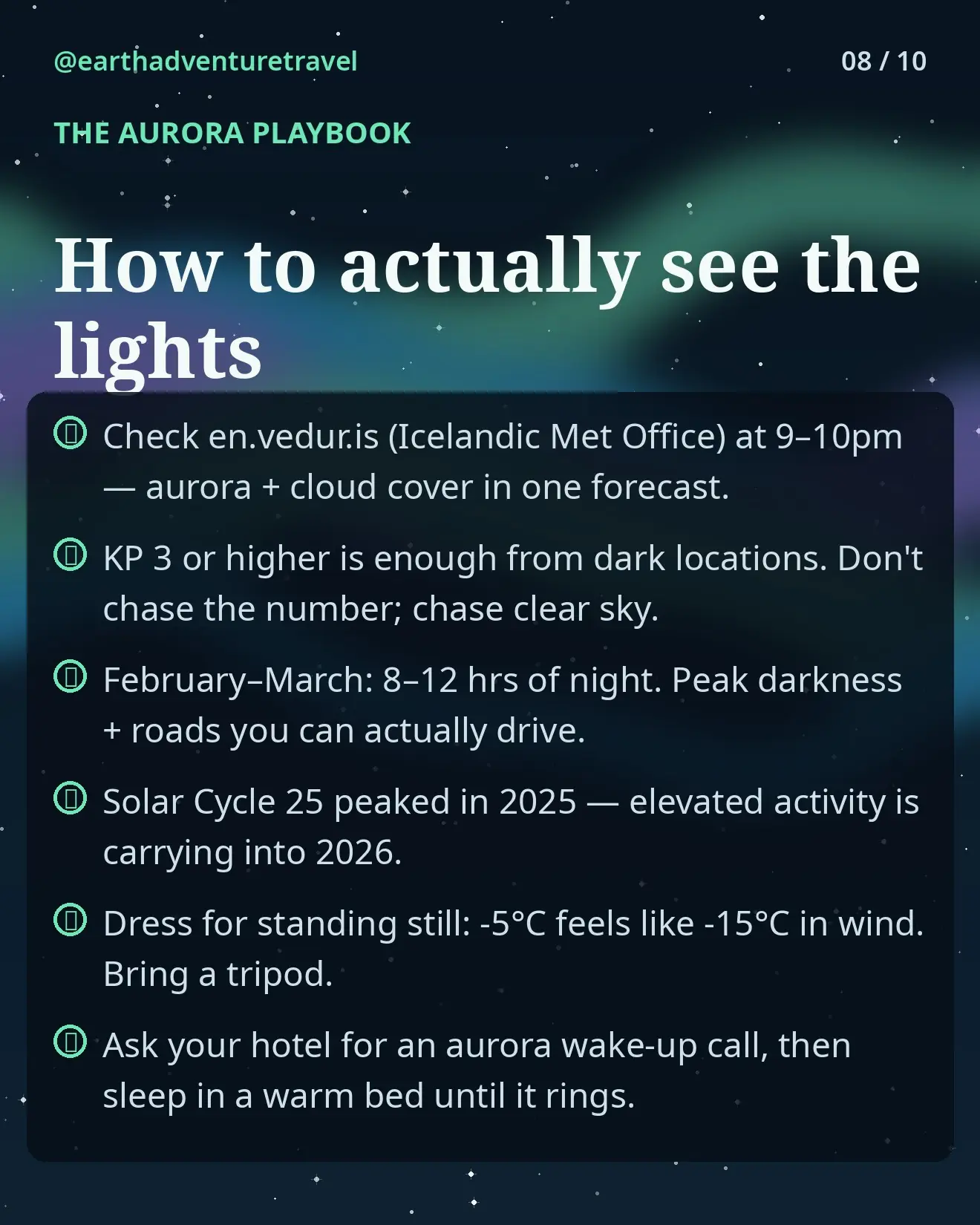 Aurora hunting guide graphic: how to read the northern lights forecast
