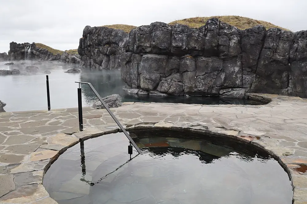 The cold plunge pool at Sky Lagoon
