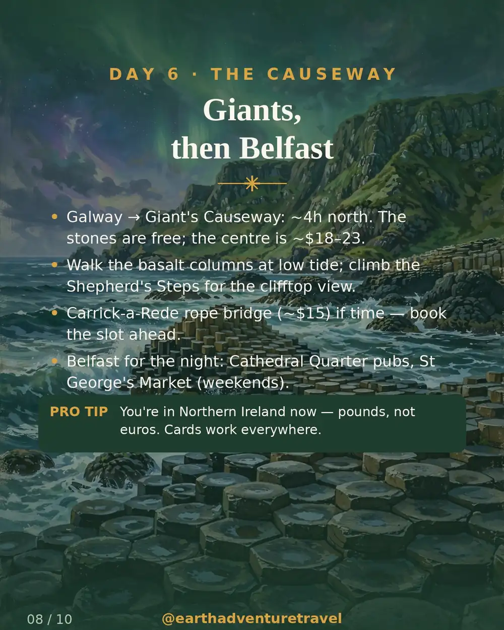 Illustrated day 6: the Giant's Causeway basalt columns
