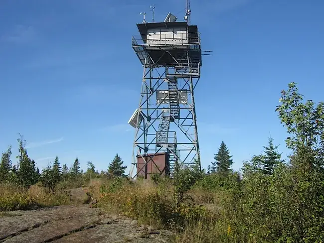 The Mount Ojibway fire tower on the Greenstone Ridge