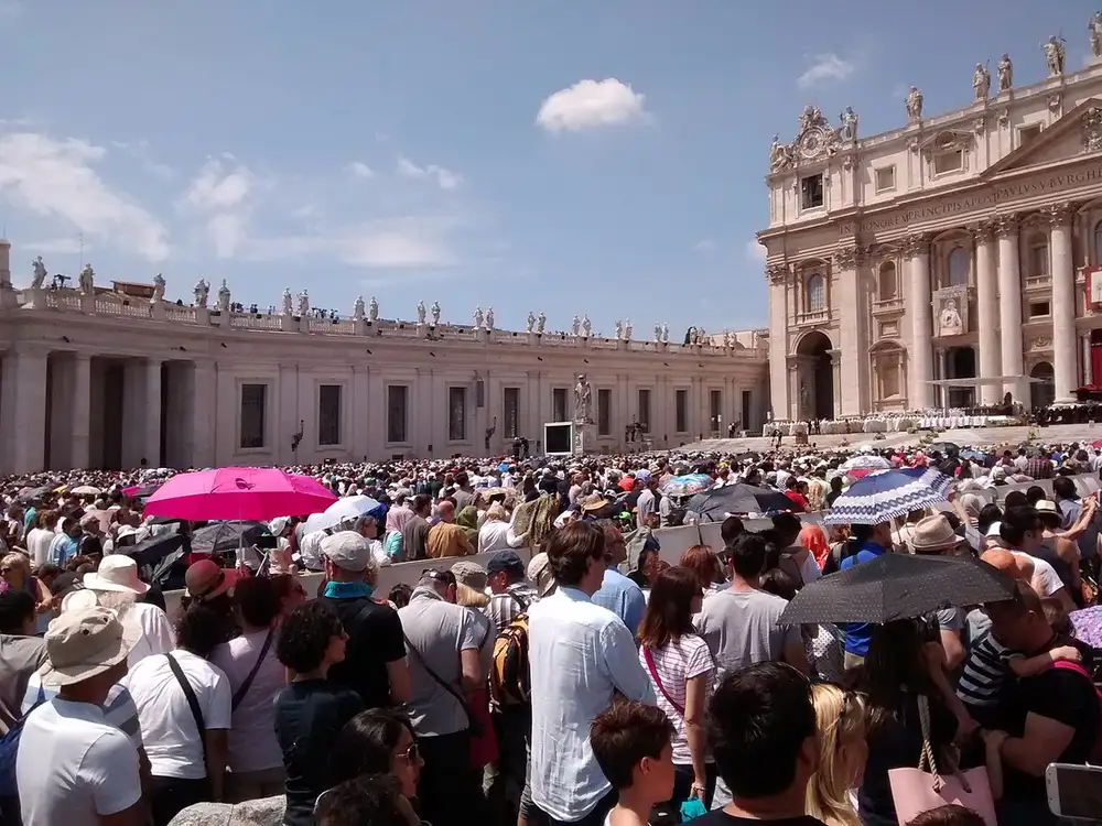 St. Peter's Square at midday with crowds