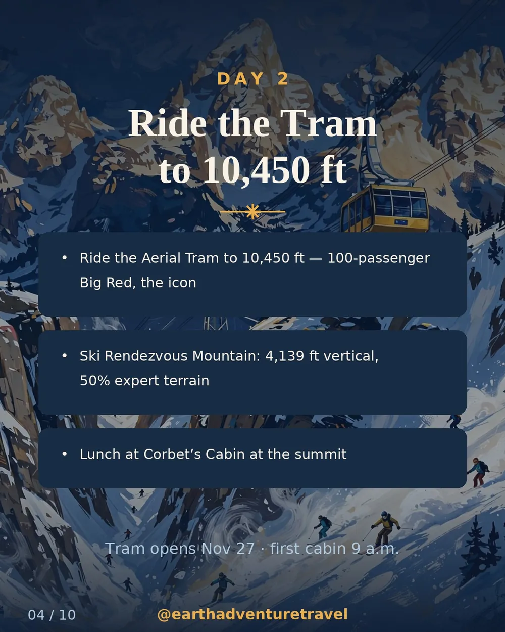 Illustrated Aerial Tram ride to Rendezvous