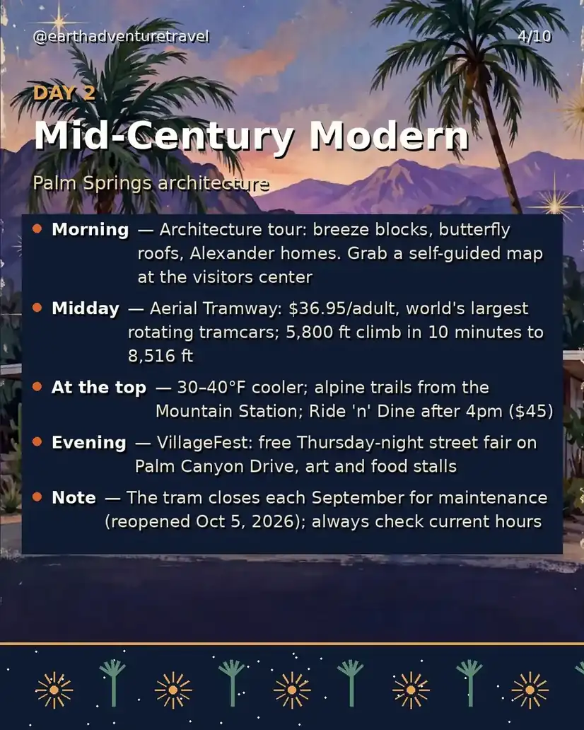 Day 2 graphic: Palm Springs mid-century modern architecture