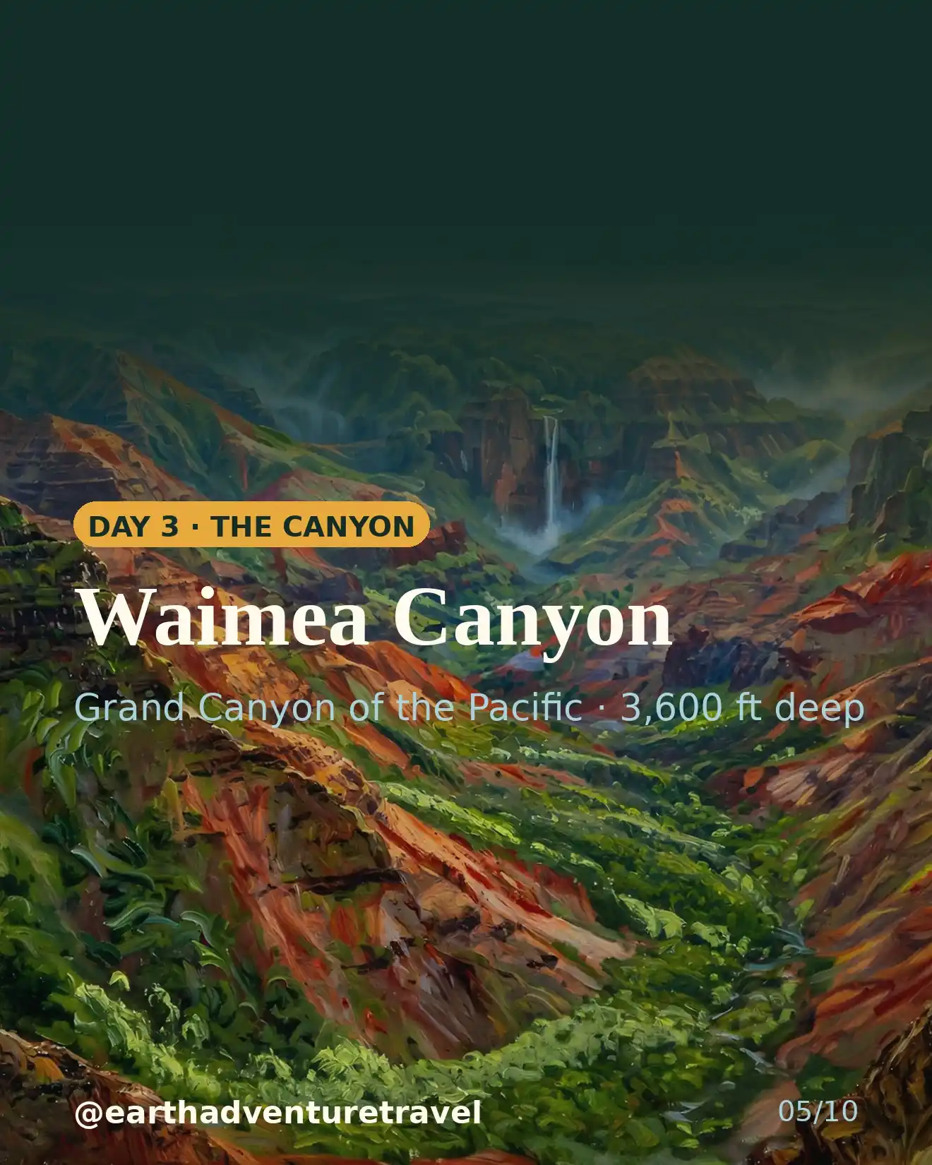Designed day 3 slide: Waimea Canyon