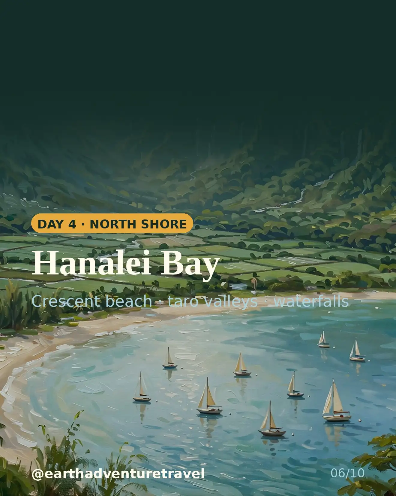 Designed day 4 slide: Hanalei Bay