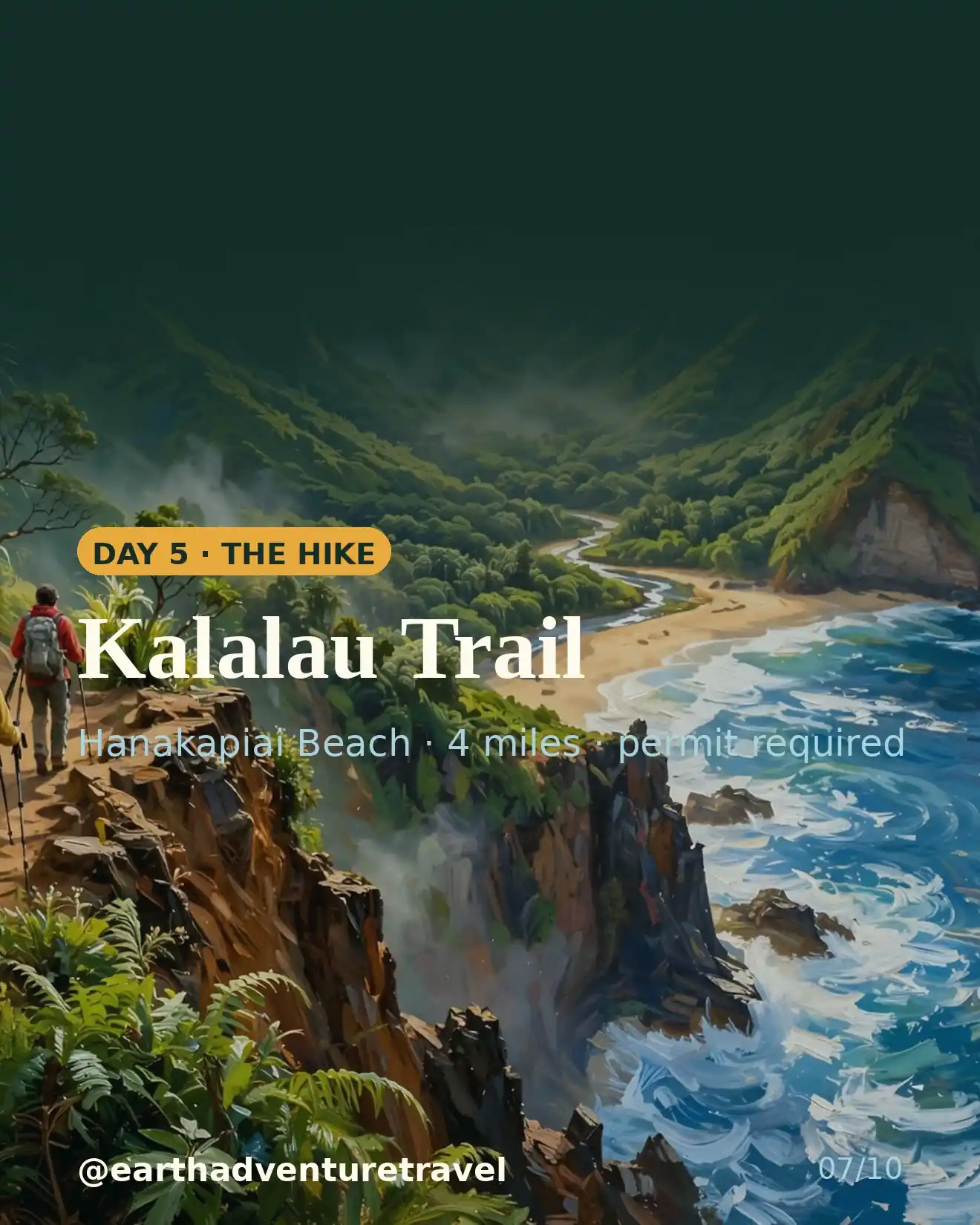 Designed day 5 slide: Kalalau Trail