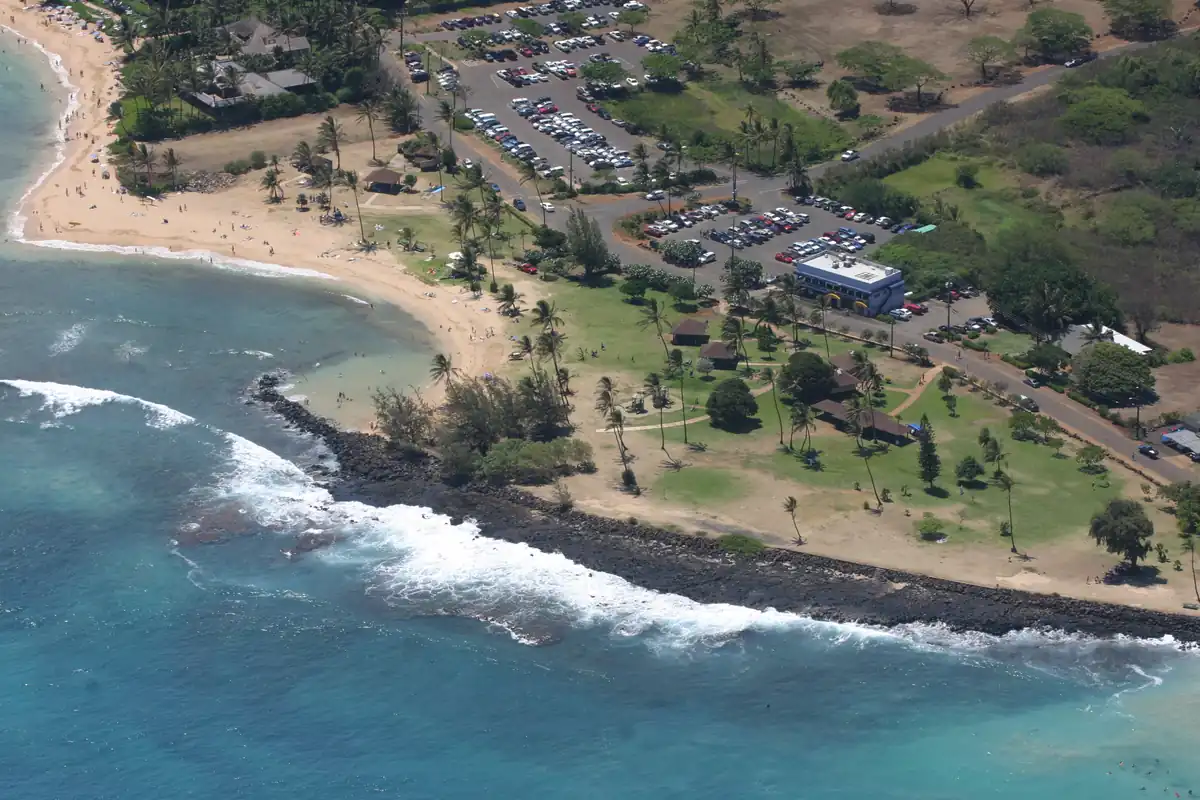 Poipu Beach aerial