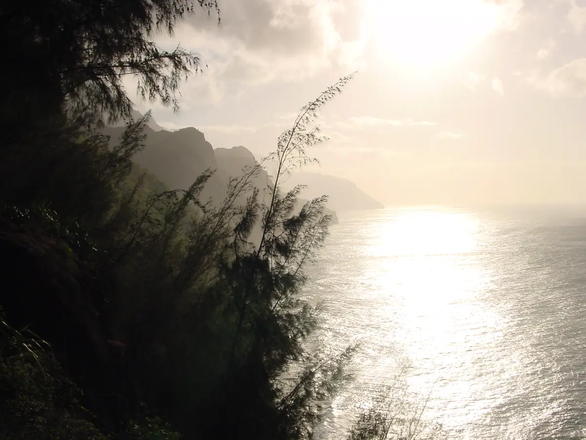 Na Pali Coast sea cliffs on Kauai