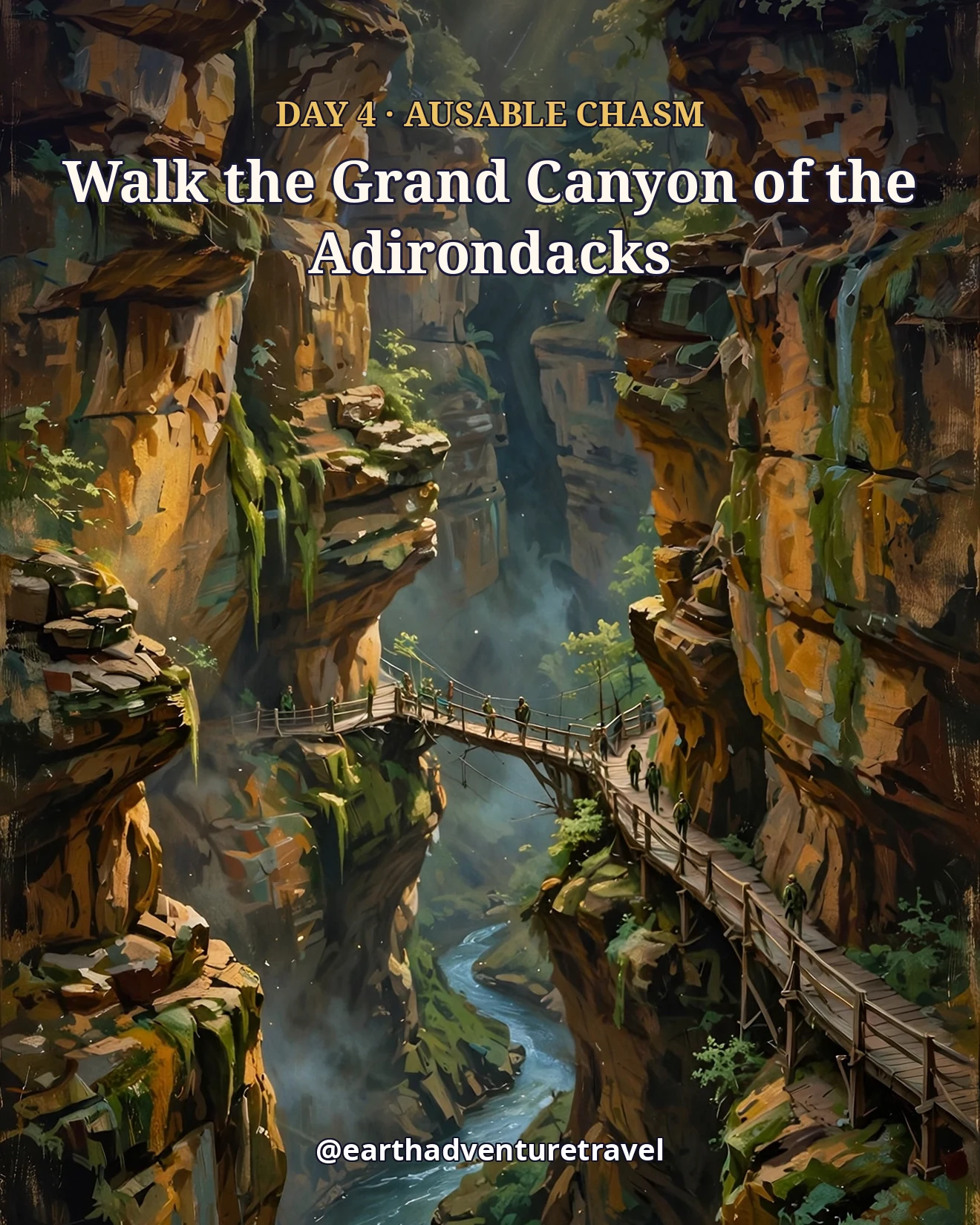 Day 4 itinerary card: a sandstone river gorge