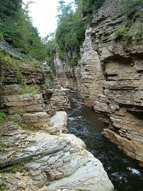 The sandstone gorge at Ausable Chasm