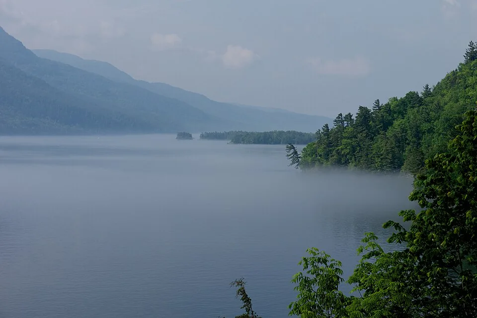 Morning fog on Lake George
