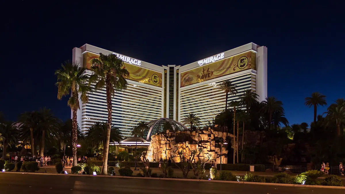 The Las Vegas Strip glowing at night