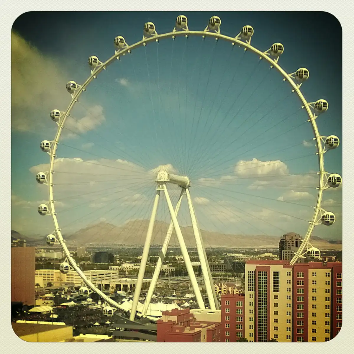 The High Roller observation wheel over the Las Vegas valley