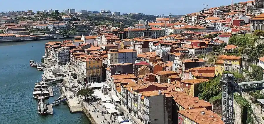 Ribeira and the Dom Luís I Bridge from across the Douro, Porto