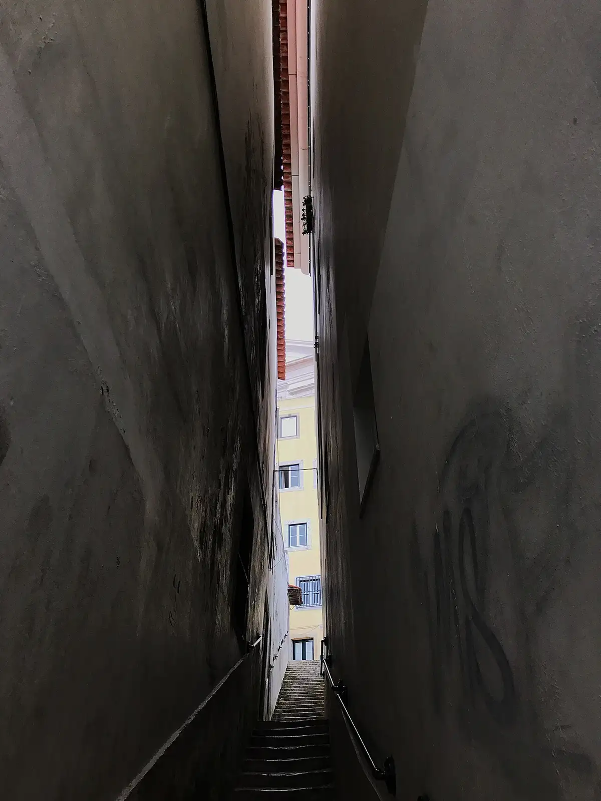 A laundry-draped lane in Alfama, Lisbon