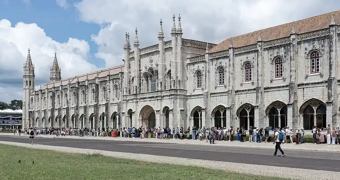 The Jerónimos Monastery facade in Belém