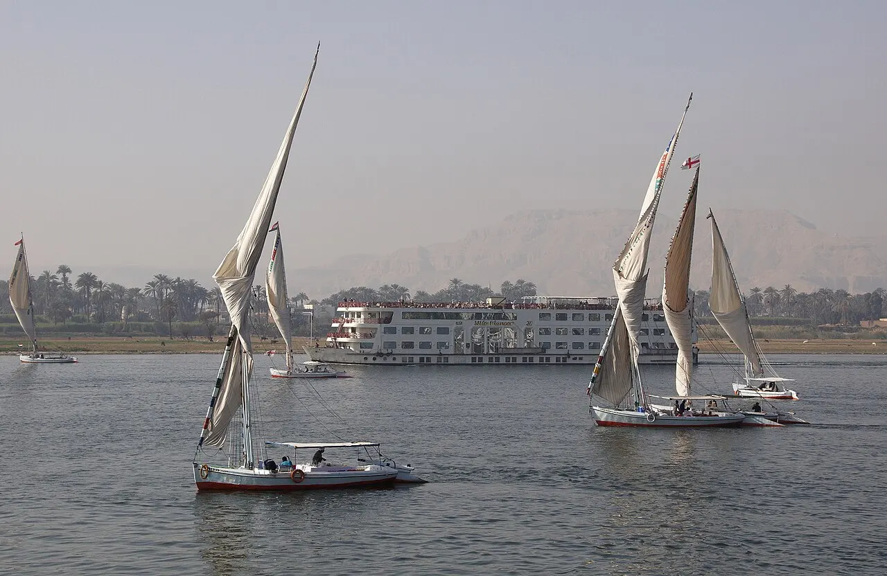 Felucca sailboat on the Nile at Luxor