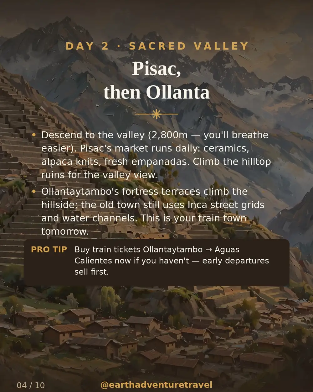 Illustrated day 2: Ollantaytambo's Inca terraces