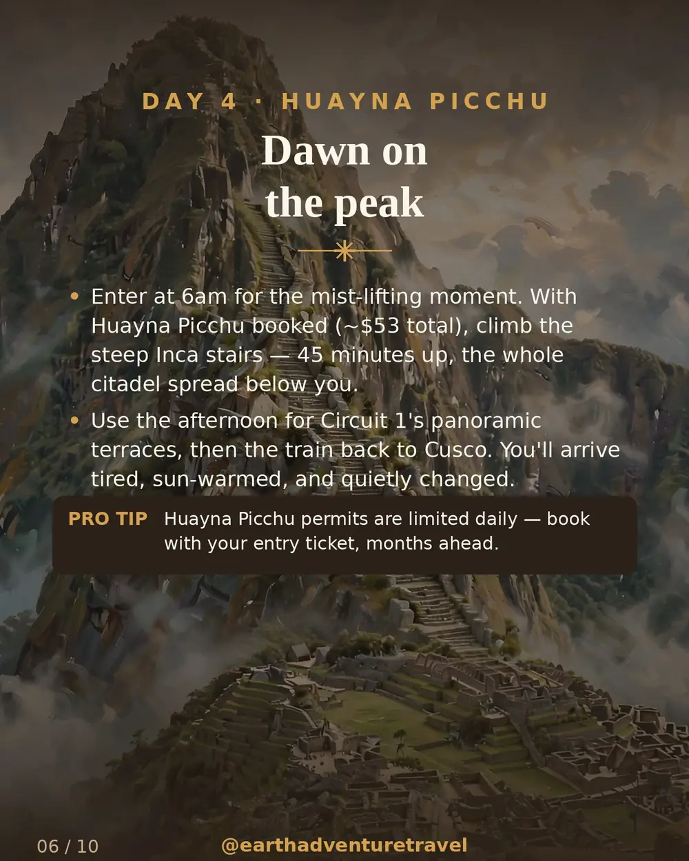 Illustrated day 4: Huayna Picchu's steep peak