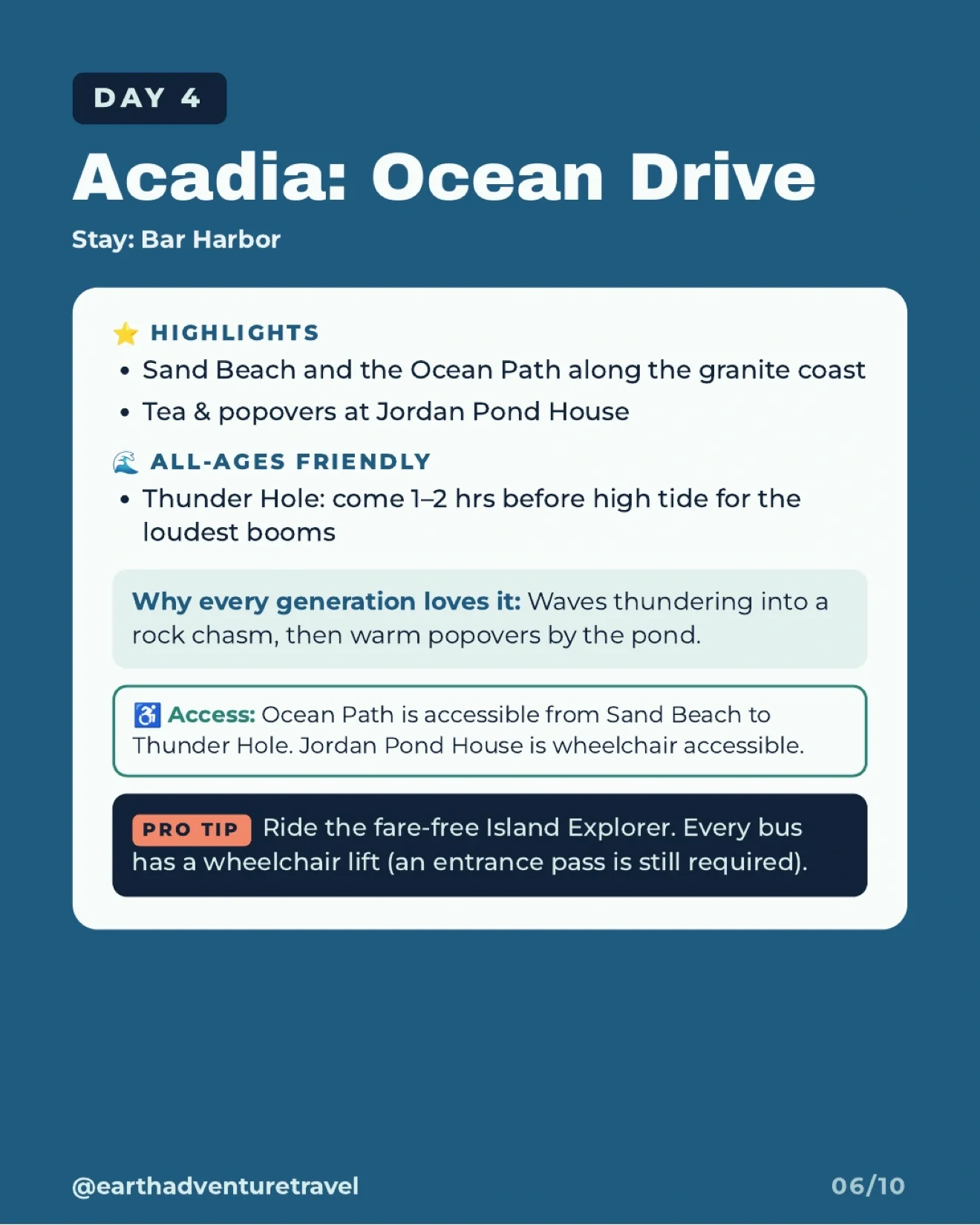 Illustration of Acadia’s granite coast, Ocean Path, and Thunder Hole