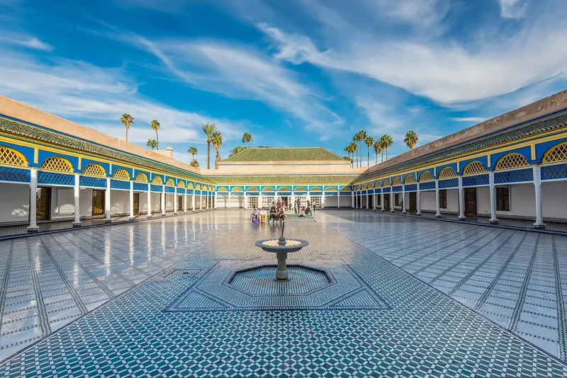 A marble courtyard in the Bahia Palace, Marrakech