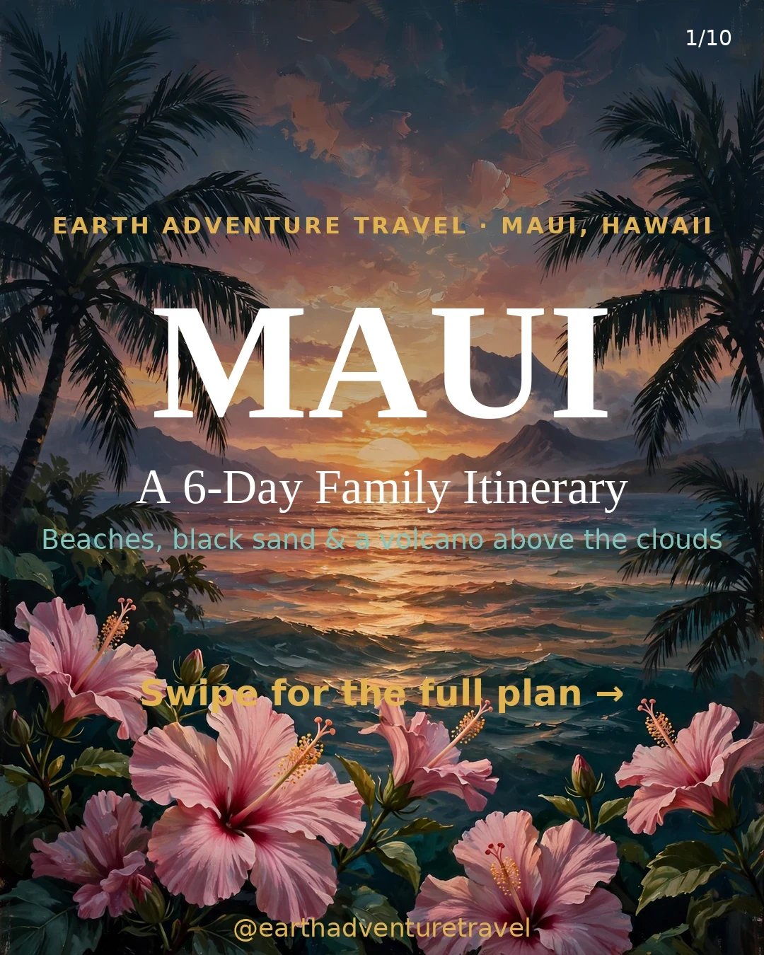 Maui cover: tropical beach and palm trees