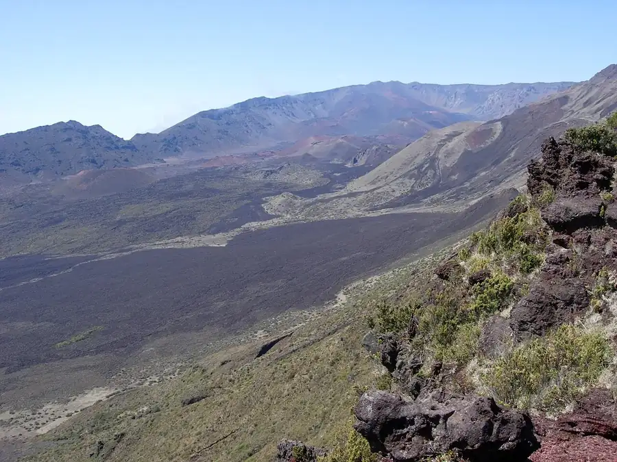 Haleakalā crater's volcanic landscape