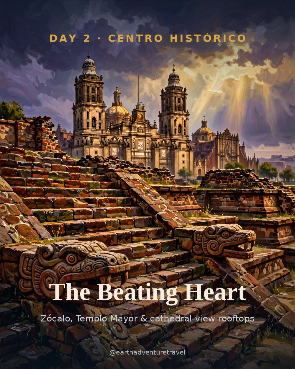Illustrated day 2: the Zócalo with the Metropolitan Cathedral