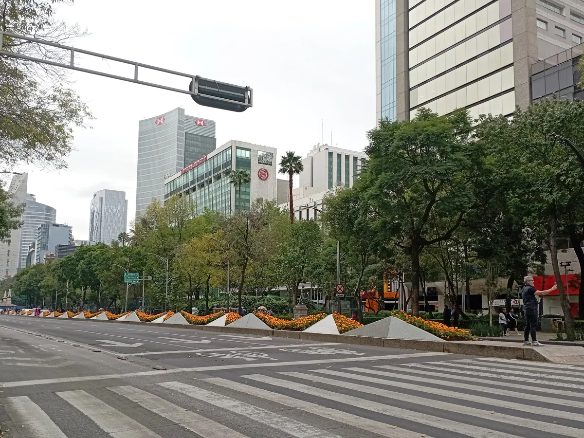 Paseo de la Reforma in Mexico City on a clear October day