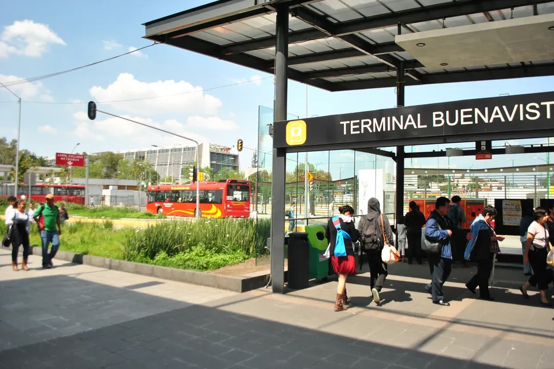 A Metrobús station at Buenavista in Mexico City