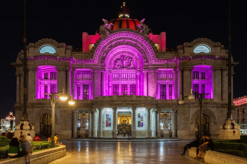 The Palacio de Bellas Artes in Mexico City with its domes