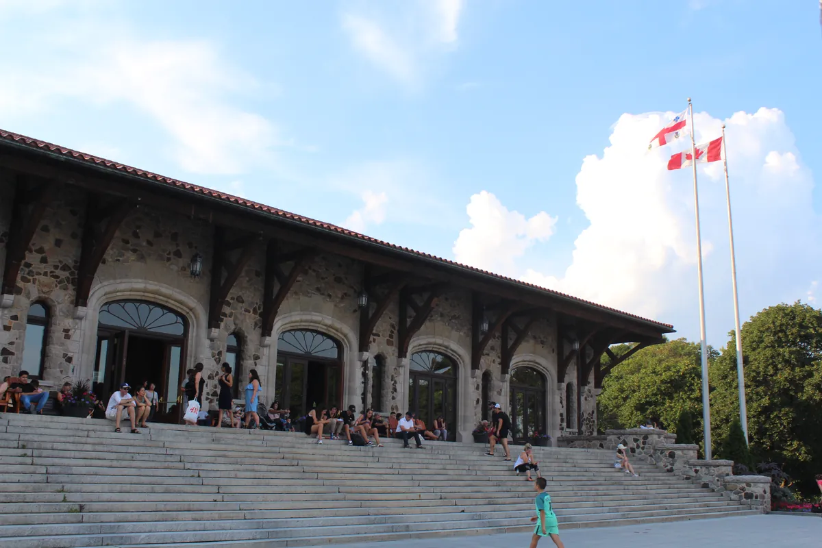 The Chalet du Mont-Royal, a large stone building on the summit of Mount Royal