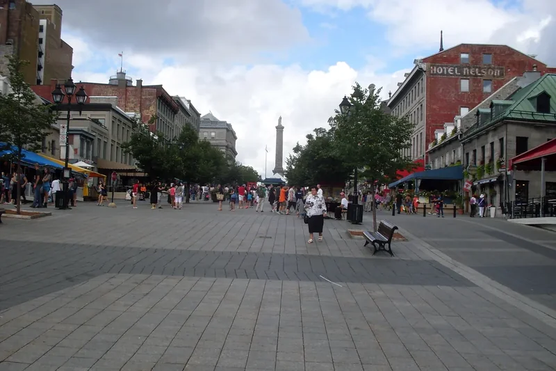 Place Jacques-Cartier in Old Montréal, a sloping square of old stone buildings