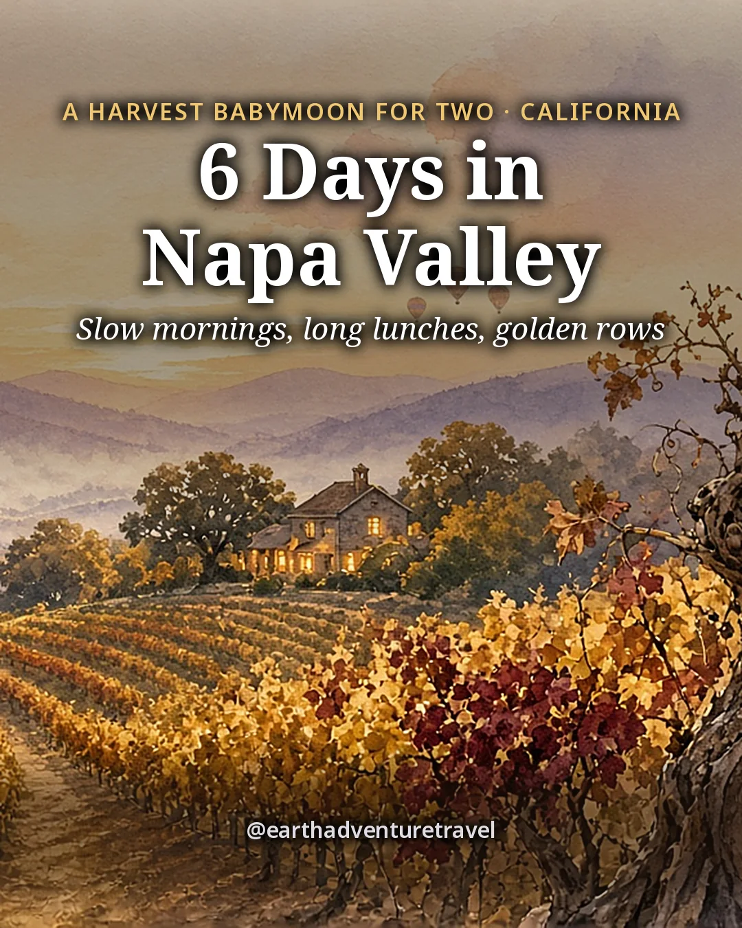 Cover artwork for the Napa Valley Babymoon guide