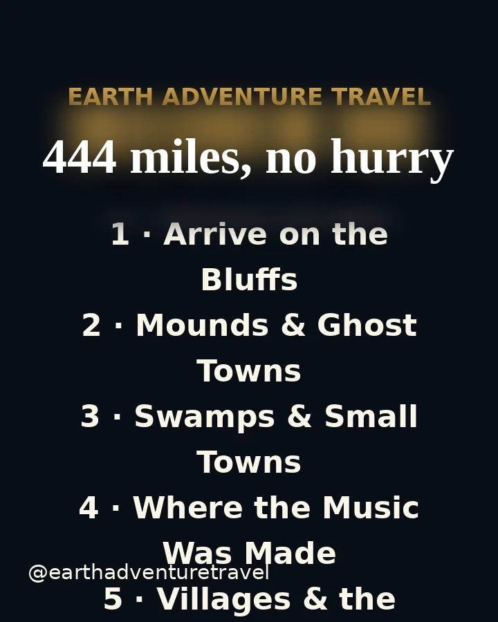 Saveable recap graphic for the five-day Natchez Trace couples route