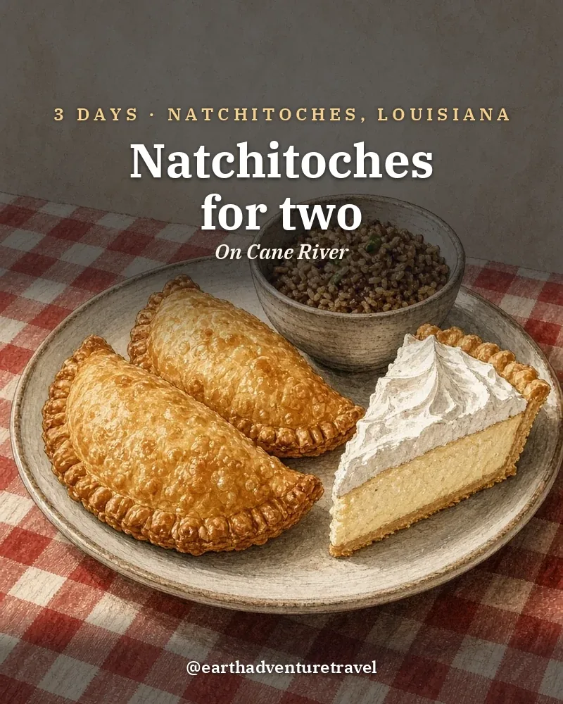 Illustrated recap card: Natchitoches