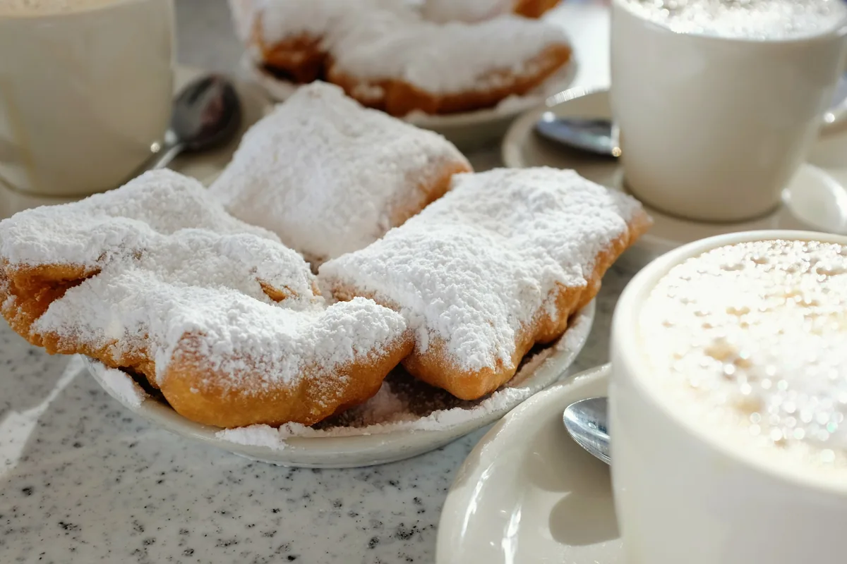 New Orleans beignets and café au lait
