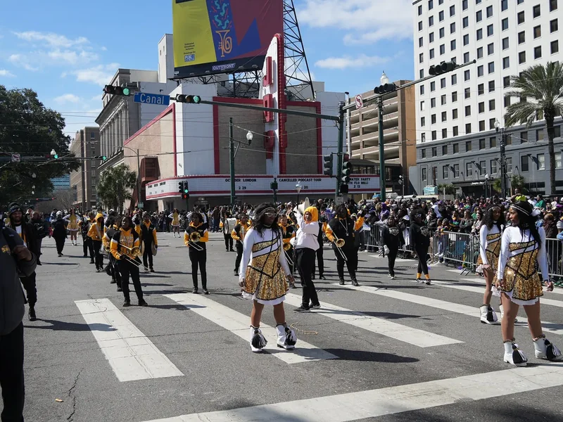 A Zulu parade float on Mardi Gras morning in New Orleans