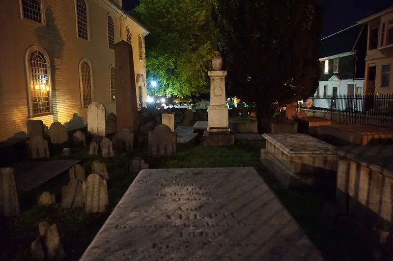 Old gravestones in the churchyard of Trinity Church, Newport
