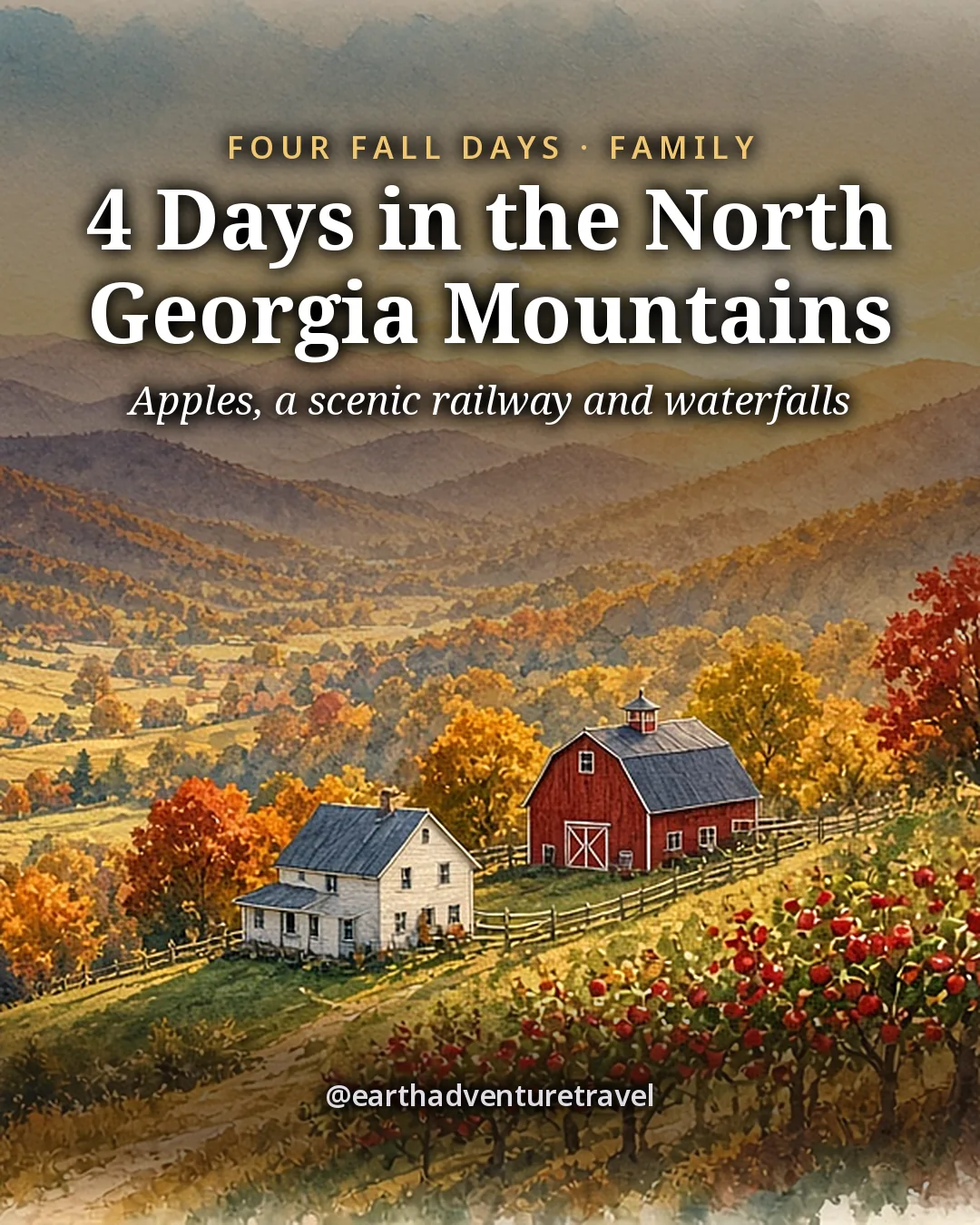 Cover graphic for the North Georgia Mountains itinerary