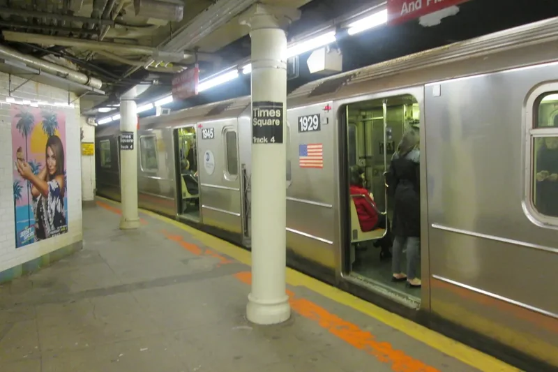 The 42nd Street shuttle platforms at the Times Square–42nd Street subway station