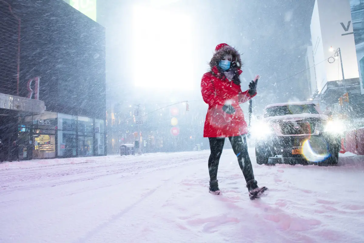 NYC street in winter
