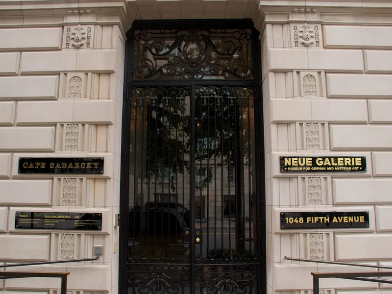 The entrance of the Neue Galerie in a Beaux-Arts townhouse on Fifth Avenue at 86th Street