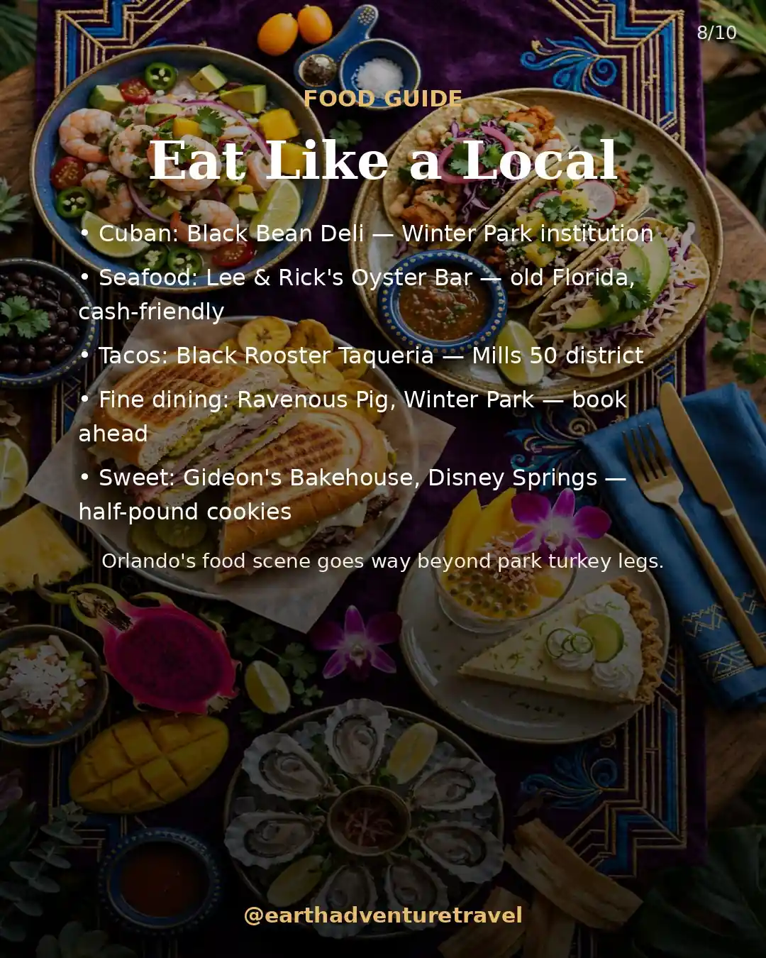 Food guide graphic for Orlando