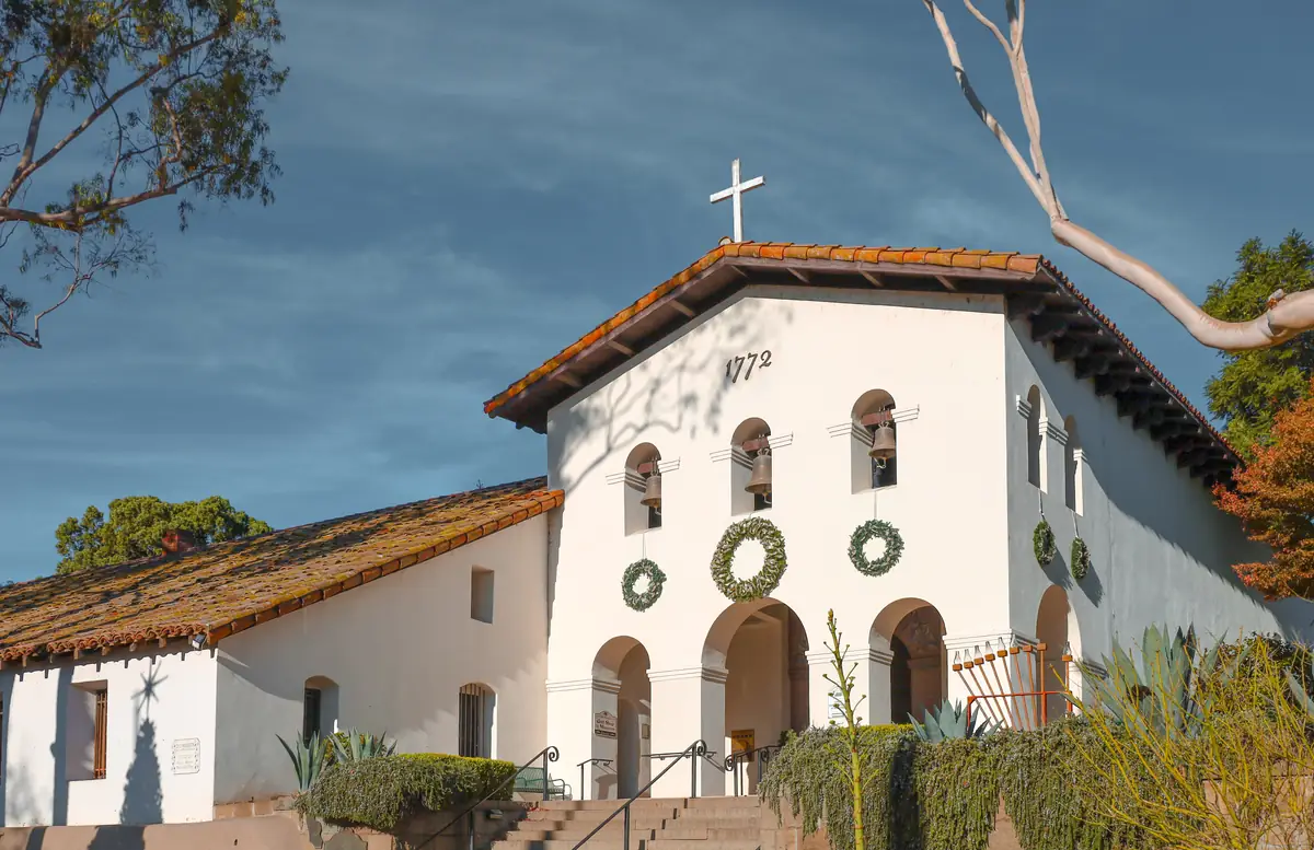 Mission San Luis Obispo de Tolosa in the evening light